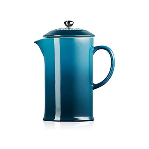 르크루제 Le Creuset Stoneware French Press, 34 oz., Deep Teal