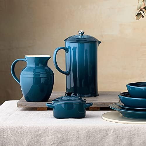 르크루제 Le Creuset Stoneware French Press, 34 oz., Deep Teal