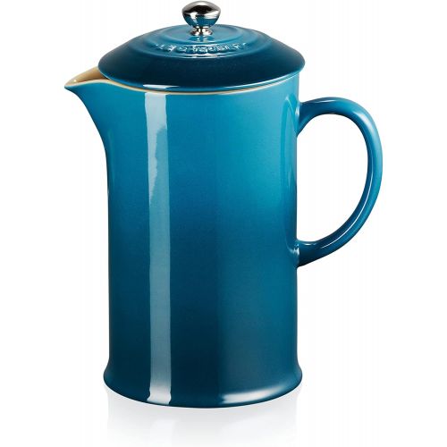 르크루제 Le Creuset Stoneware French Press, 34 oz., Deep Teal