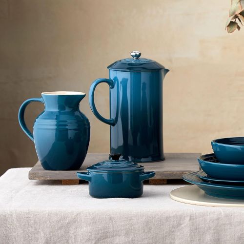 르크루제 Le Creuset Stoneware French Press, 34 oz., Deep Teal