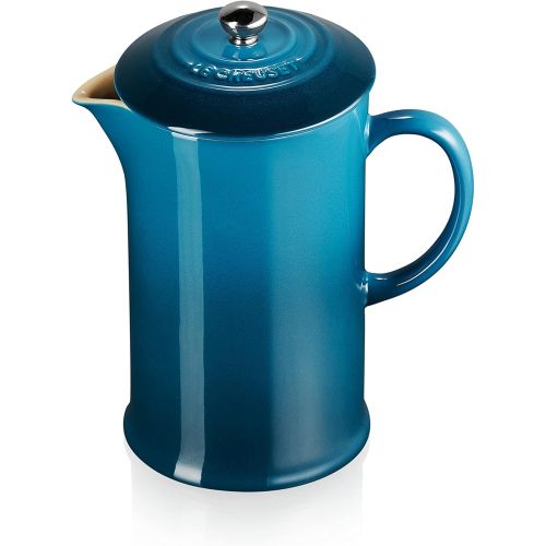 르크루제 Le Creuset Stoneware French Press, 34 oz., Deep Teal