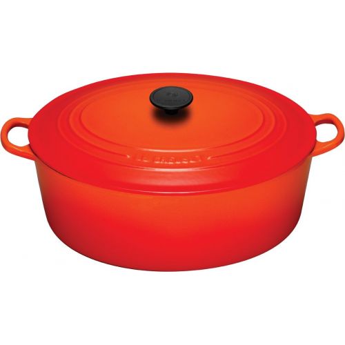 르크루제 Le Creuset Enameled Cast Iron Signature Oval Dutch Oven, 15.5 qt., Flame