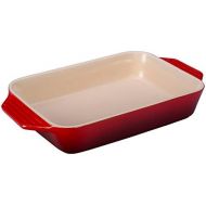 Le Creuset Stoneware Rectangular Dish, 3.15 qt. (12.5 x 8.25), Cerise