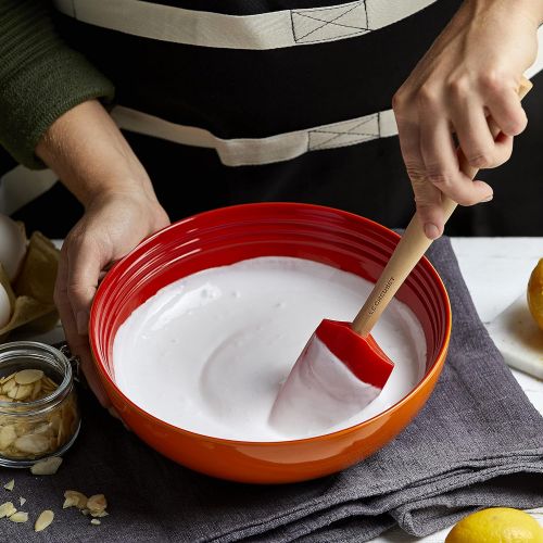 르크루제 Le Creuset Silicone Craft Series Utensil Set with Stoneware Crock, 5 pc., Cerise