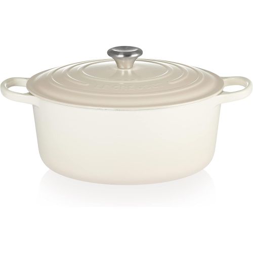 르크루제 Le Creuset Enameled Cast Iron Signature Round Dutch Oven, 9 qt., Meringue