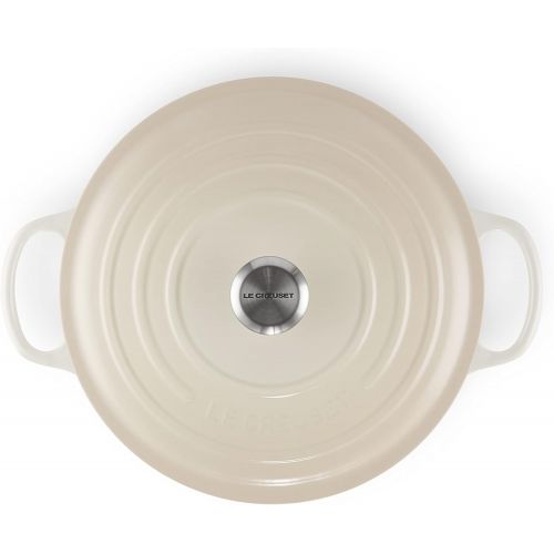 르크루제 Le Creuset Enameled Cast Iron Signature Round Dutch Oven, 9 qt., Meringue