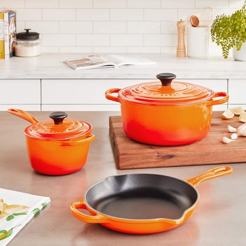 르크루제 Le Creuset Enameled Cast Iron Signature Cookware Set, 5 pc. , Flame