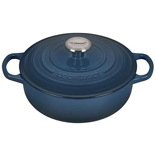 르크루제 Le Creuset Enameled Cast Iron Signature Sauteuse Oven, 3.5 qt., Deep Teal