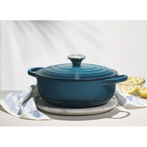 르크루제 Le Creuset Enameled Cast Iron Signature Sauteuse Oven, 3.5 qt., Deep Teal