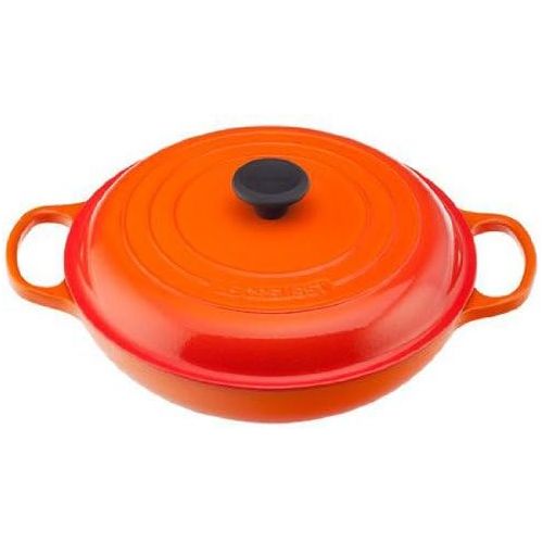 르크루제 Le Creuset Enameled Cast Iron Signature Braiser, 3.5 qt., Flame