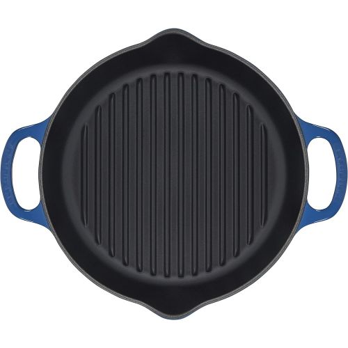 르크루제 Le Creuset Enameled Cast Iron Signature Deep Round Grill, 9.75, Marseille