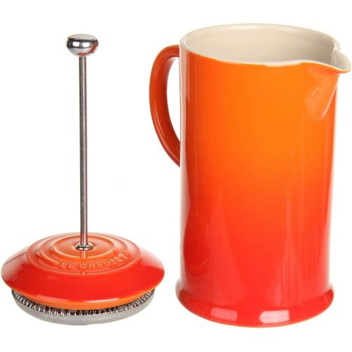 르크루제 Le Creuset Stoneware French Press, 34 oz., Flame