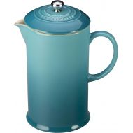 Le Creuset PG8200-1017 Stoneware French Press Coffee Maker, 27 oz, Caribbean