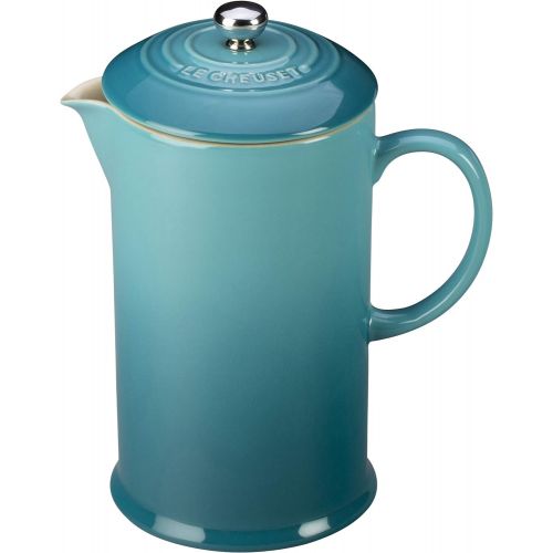 르크루제 Le Creuset PG8200-1017 Stoneware French Press Coffee Maker, 27 oz, Caribbean