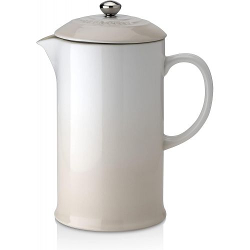 르크루제 Le Creuset Stoneware French Press, 34 oz., Meringue