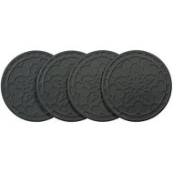 Le Creuset FB510-7F Silicone 4 French Coasters-Oyster, Set of 4, Diameter