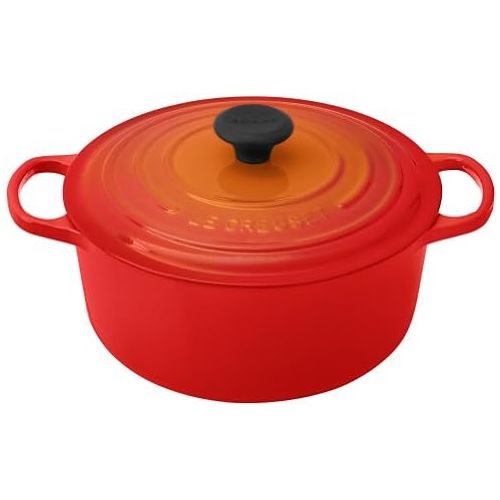 르크루제 Le Creuset LS2501-262 Signature Enameled Cast-Iron Round French (Dutch) Oven, 5-1/2-Quart, Flame: Dutch Ovens: Kitchen & Dining