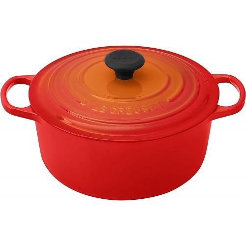 르크루제 Le Creuset LS2501-262 Signature Enameled Cast-Iron Round French (Dutch) Oven, 5-1/2-Quart, Flame: Dutch Ovens: Kitchen & Dining