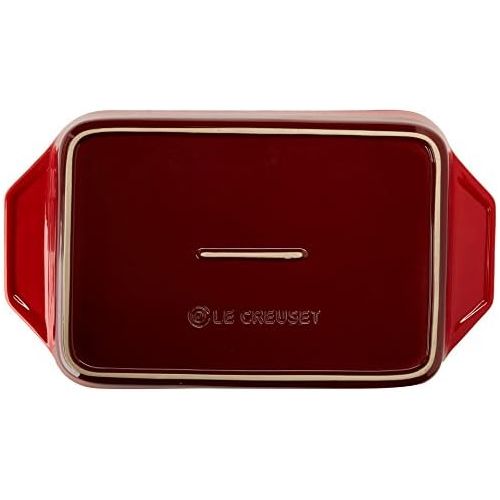 르크루제 Le Creuset Stoneware Rectangular Dish, 3.15 qt. (9 L x 12 W x 2.5 H inches), Cerise