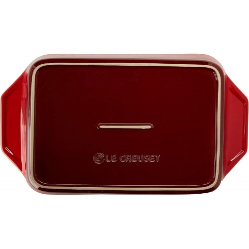 르크루제 Le Creuset Stoneware Rectangular Dish, 3.15 qt. (9 L x 12 W x 2.5 H inches), Cerise