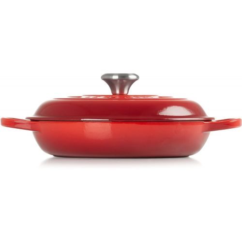 르크루제 Le Creuset Enameled Cast Iron Signature Braiser, 3.5 qt., Cerise