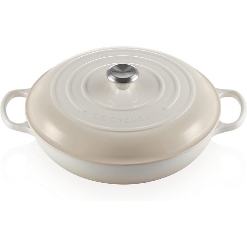 르크루제 Le Creuset Enameled Cast Iron Signature Braiser, 5 qt. , Meringue