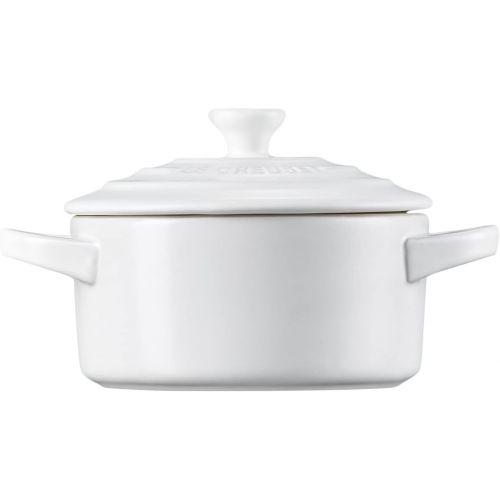 르크루제 Le Creuset Stoneware Mini Round Cocotte, 8 oz., White