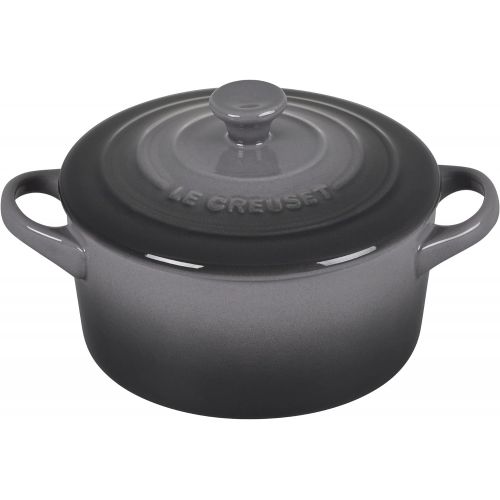 르크루제 Le Creuset Stoneware Mini Round Cocotte, 14 oz., Oyster