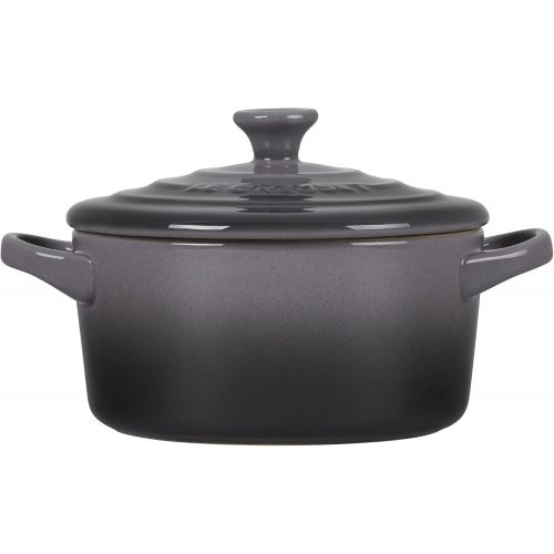 르크루제 Le Creuset Stoneware Mini Round Cocotte, 14 oz., Oyster