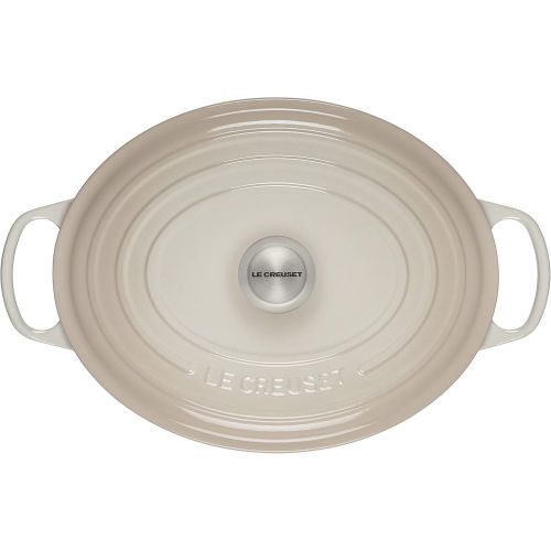 르크루제 Le Creuset Enameled Cast Iron Signature Oval Dutch Oven, 8 qt., Meringue