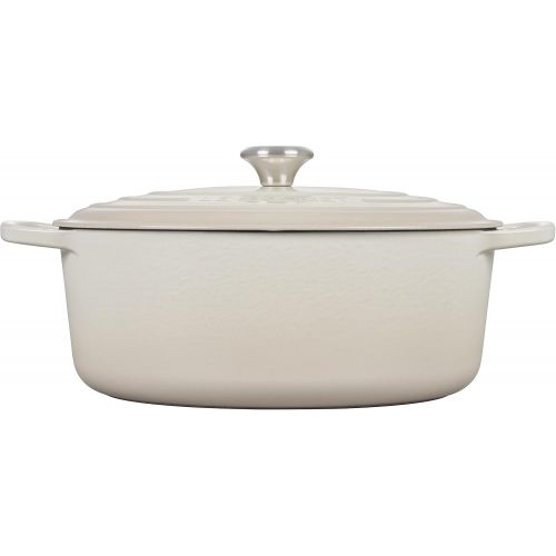 르크루제 Le Creuset Enameled Cast Iron Signature Oval Dutch Oven, 8 qt., Meringue