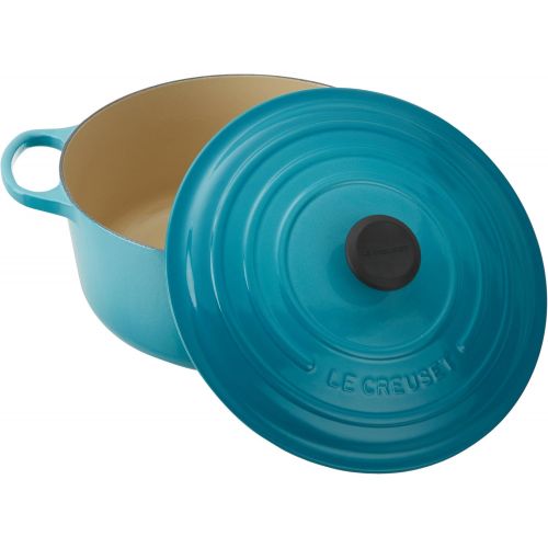 르크루제 Le Creuset Enameled Cast Iron Signature Round Dutch Oven, 7.25 qt., Caribbean