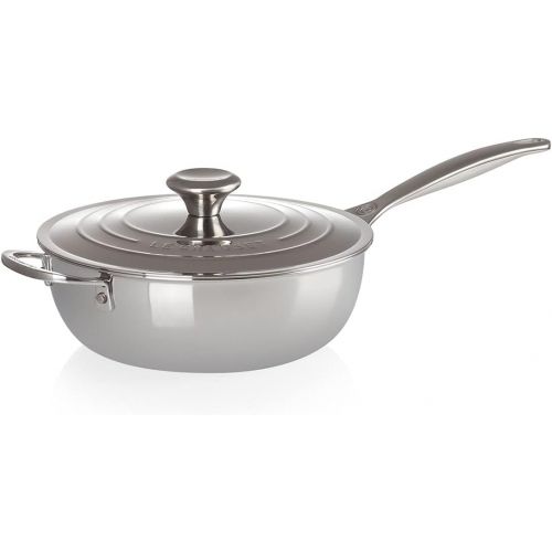 르크루제 Le Creuset Tri-Ply Stainless Steel Pan Nonstick Saucier, 3.5 qt