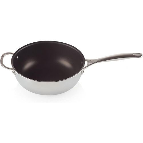 르크루제 Le Creuset Tri-Ply Stainless Steel Pan Nonstick Saucier, 3.5 qt