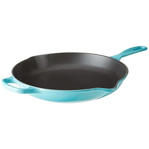 르크루제 Le Creuset Enameled Cast Iron Signature Iron Handle Skillet, 11.75 (2-3/8 qt.), Caribbean