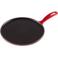 [아마존베스트]Le Creuset Enameled Cast Iron Crepe Pan with Rateau and Spatula, 10.75, Cerise