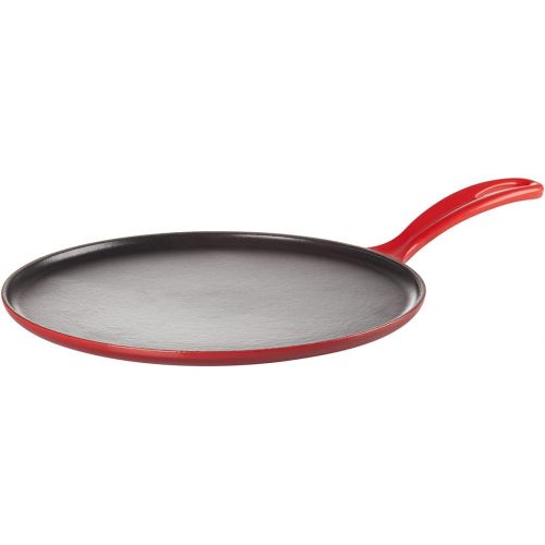 르크루제 [아마존베스트]Le Creuset Enameled Cast Iron Crepe Pan with Rateau and Spatula, 10.75, Cerise