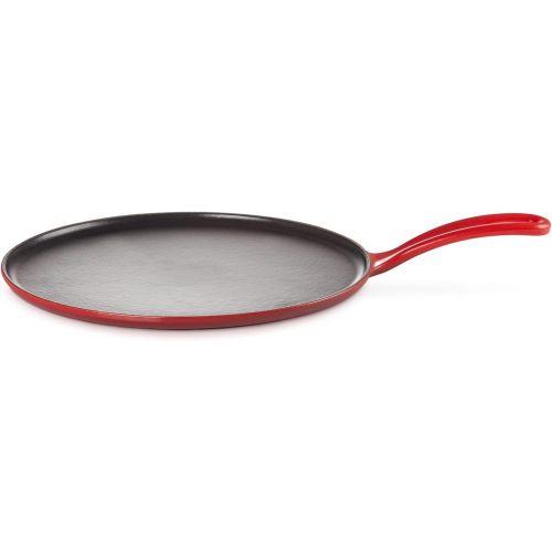 르크루제 [아마존베스트]Le Creuset Enameled Cast Iron Crepe Pan with Rateau and Spatula, 10.75, Cerise