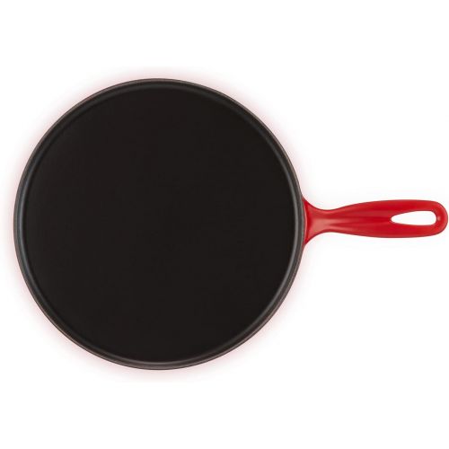 르크루제 [아마존베스트]Le Creuset Enameled Cast Iron Crepe Pan with Rateau and Spatula, 10.75, Cerise