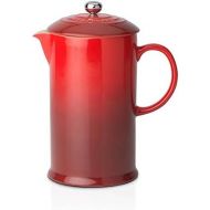 [아마존베스트]Le Creuset French Press Coffee Maker with Stainless Steel Press Insert 800 ml Stoneware, cherry red, 750 ml