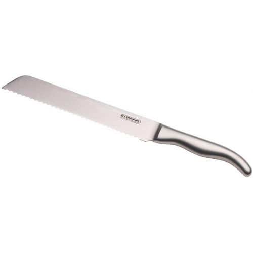 르크루제 [아마존베스트]Le Creuset Bread Knife, 20 cm 18/8 Damascus Steel Blade with Serrated Edge, Stainless Steel Handle, Silver