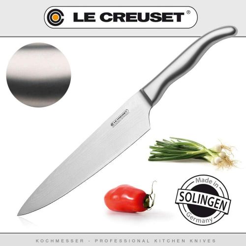르크루제 [아마존베스트]Le Creuset Ham Knife, 20 cm 18/8 Damascus Steel Blade with Smooth Cut, Stainless Steel Handle, Rustproof, Silver