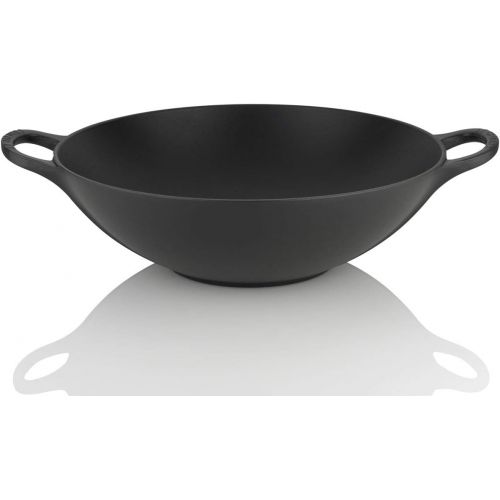 르크루제 Le Creuset Cast Iron 32cm Wok with Glass Lid, Cerise