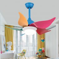 Le Fan Nordic Fan Light Ceiling Fan Light 36 Inch Simple Modern Restaurant Remote Fan Chandelier Child Bedroom Study Fan Light (Colorful)