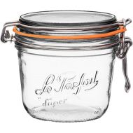 Le Parfait Super Terrine - 500ml French Glass Canning Jar w/Straight Body, Airtight Rubber Seal & Glass Lid, 16oz/Pint (Pack of 6) Stainless Wire