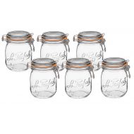Le Parfait French Super Jar with 85mm Gasket and Lid .75 Liter (Pack of 6)