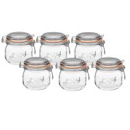 Le Parfait French Glass Canning Jar with 85mm Gasket and Lid, .5 Liter (Pack of 6)