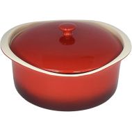 Bakeware, Stoneware, Freezer and Dishwasher Safe Round Red Baking Dish with Lid (HW1257)