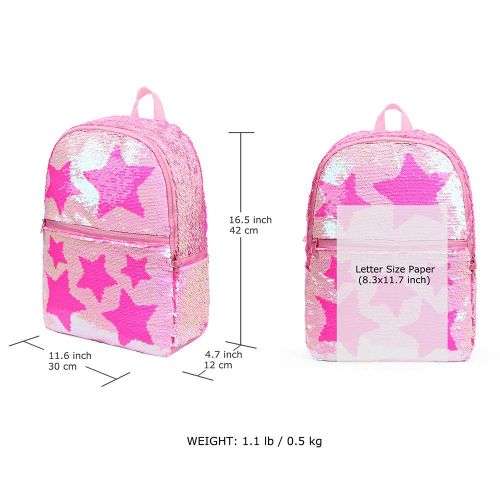  Le Vasty Sequin School Backpack for Girls Kids Cute Elementary Book Bag Bookbag Teen Glitter Sparkly Back Pack