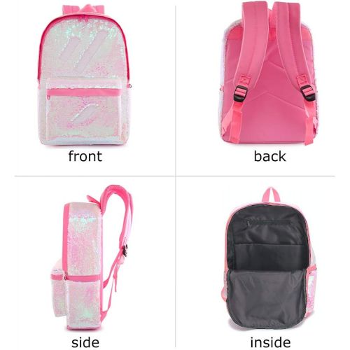  [아마존 핫딜] Le Vasty Flip Sequin School Backpack Bookbag for Girls Boys Kids Travel Daypack Cute Book Bags Back Pack